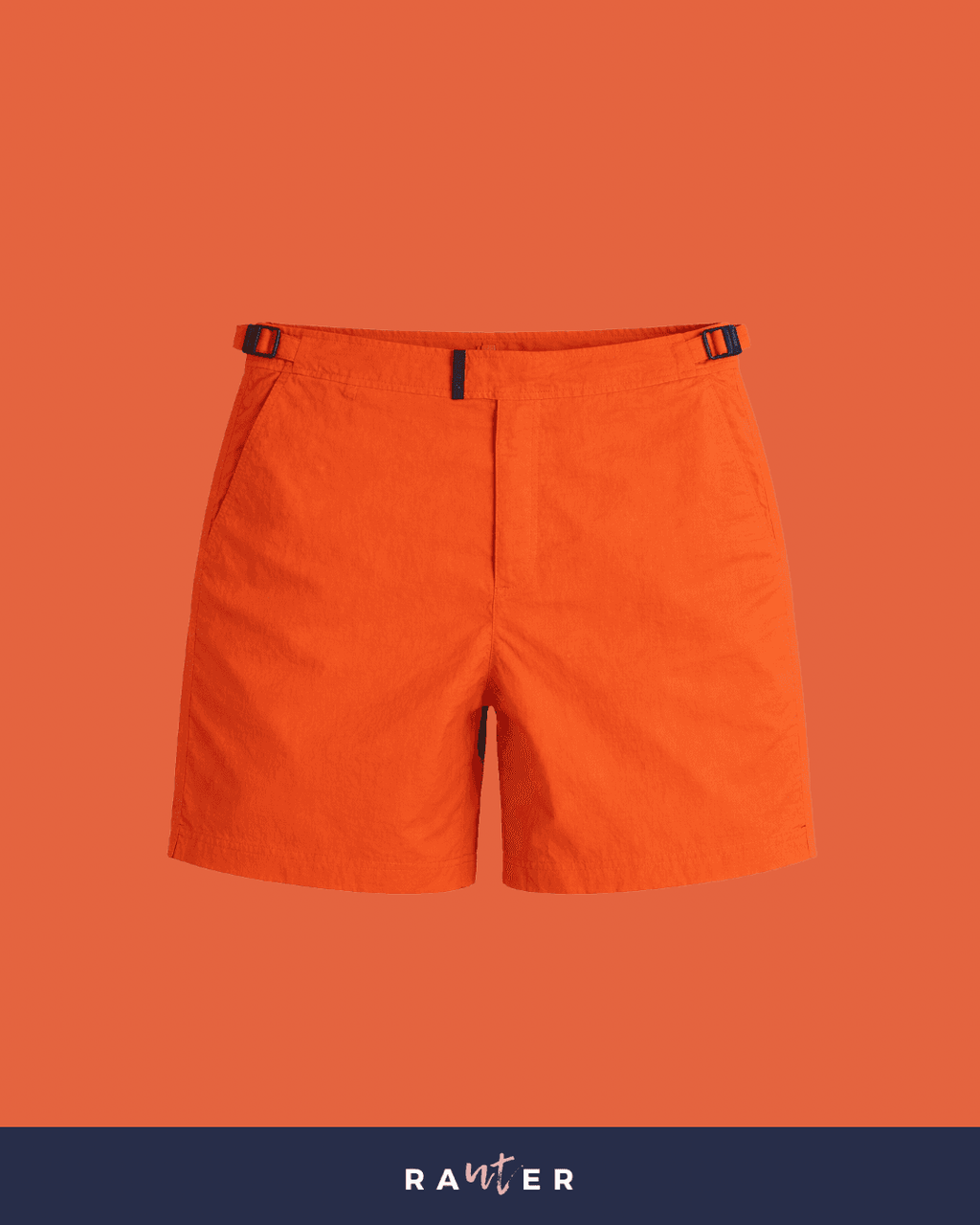 Short de praia masculino RAUTER LARANJA MÉDIO em nylon reciclado, caimento médio.