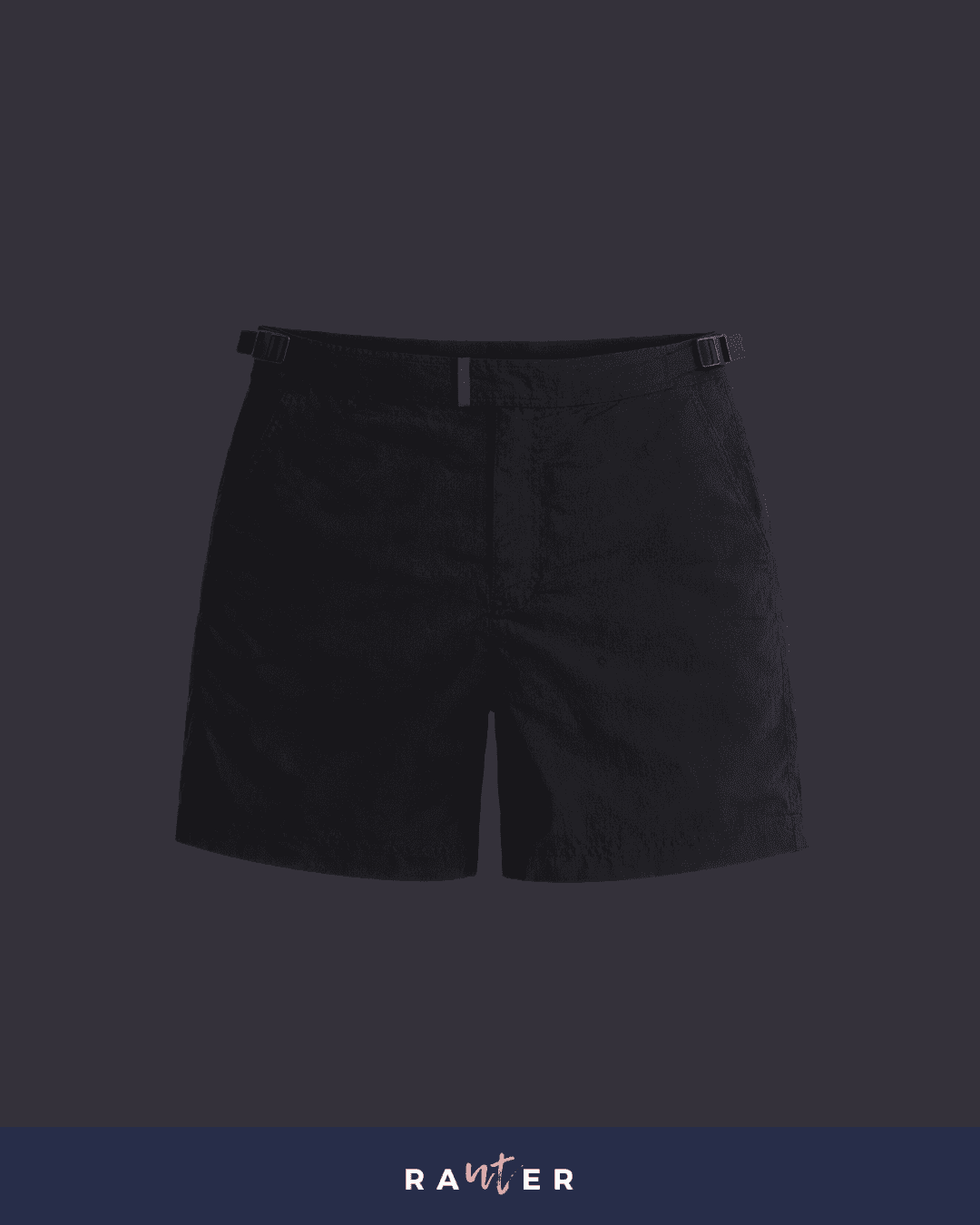 Shorts de praia masculino RAUTER PRETO MÉDIO em tecido de secagem rápida e caimento preciso.