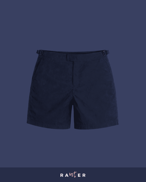 Short de praia masculino RAUTER AZUL MARINHO MÉDIO em nylon reciclado, caimento médio.