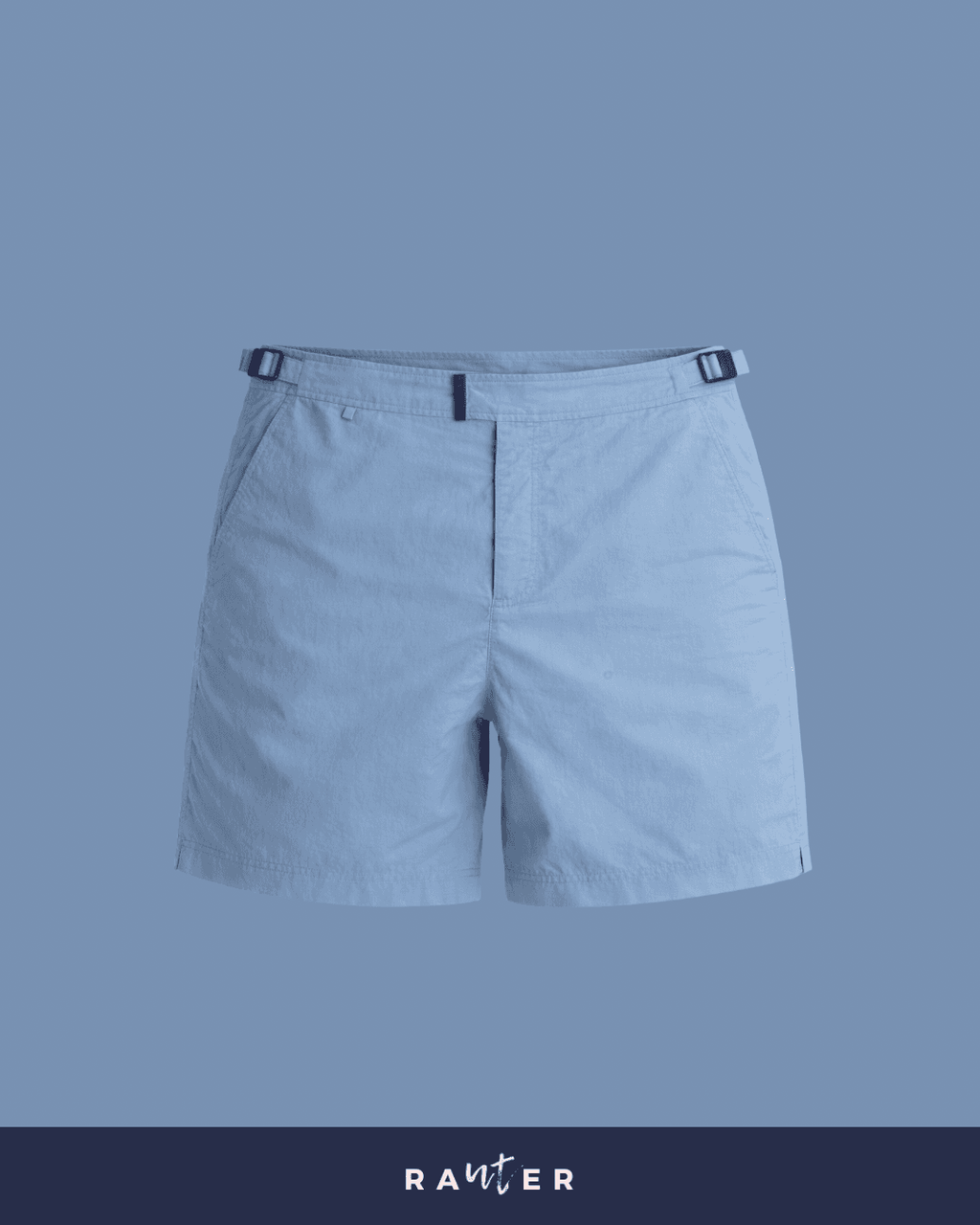 Short de praia masculino RAUTER AZUL BEBÊ MÉDIO em nylon reciclado, caimento médio.