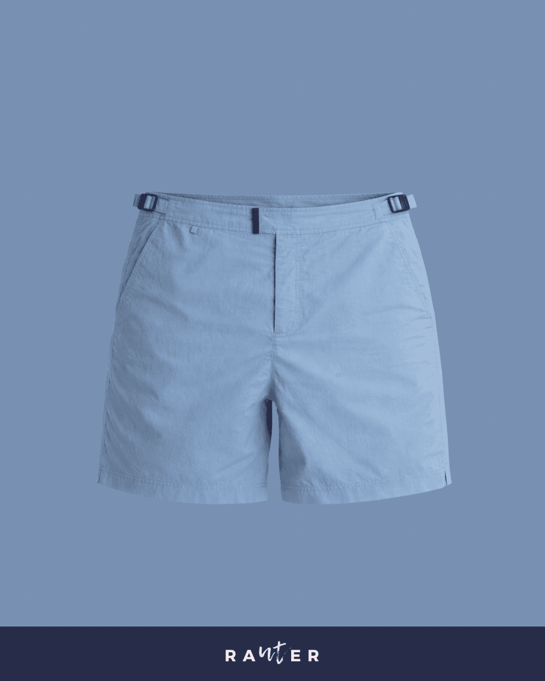 Short de praia masculino RAUTER AZUL BEBÊ MÉDIO em nylon reciclado, caimento médio.