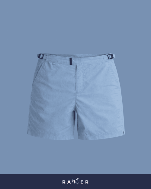 Short de praia masculino RAUTER AZUL BEBÊ MÉDIO em nylon reciclado, caimento médio.