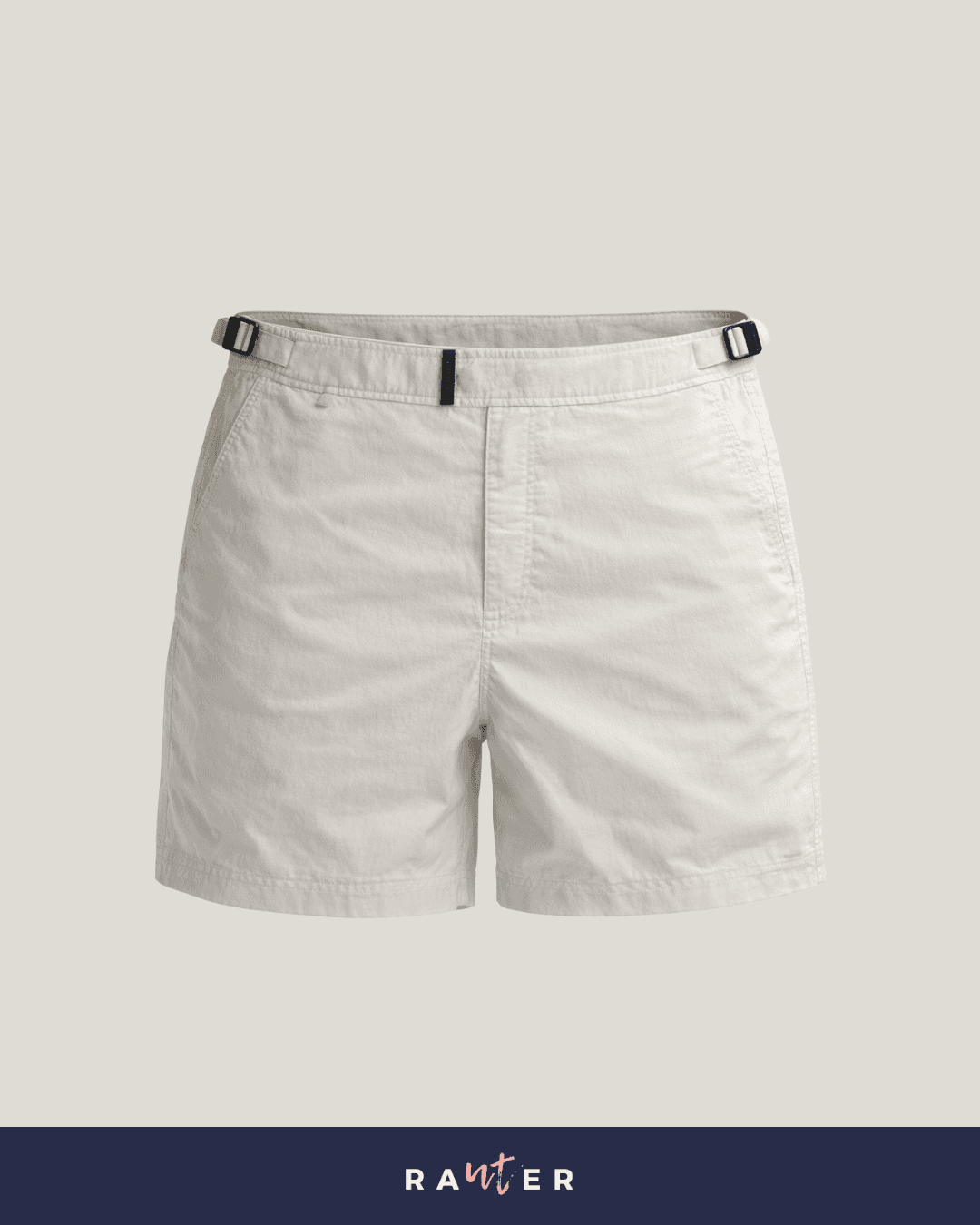 Short de praia masculino RAUTER BRANCO MÉDIO em nylon reciclado, caimento médio.